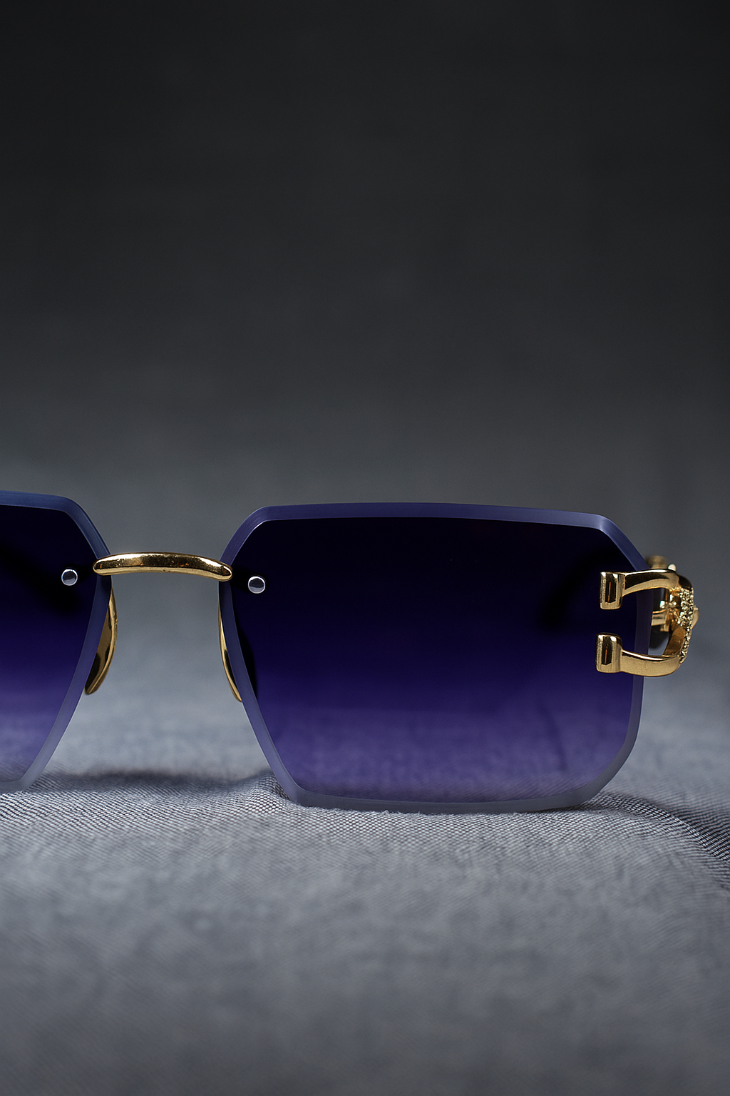 Frameless Crystal Clear Sunglasses for Men